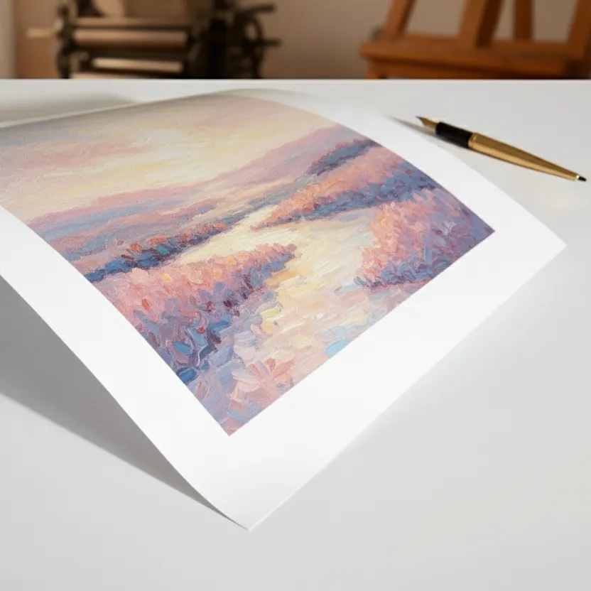 הדפסת אמנות של נוף שקיעה על נייר Fine Art בסטודיו SBY